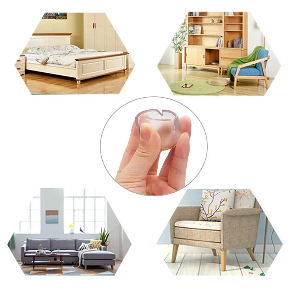 

12Pcs Chair Leg Caps Assorted Round Square Rectangle Silicone Floor Protector Furniture Table Feet Covers