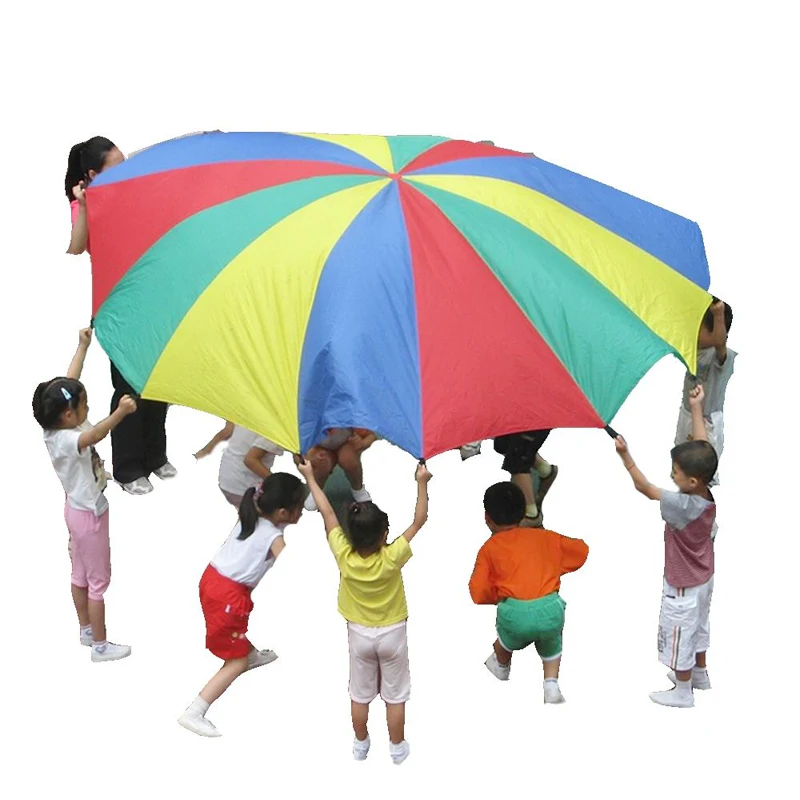 

Rainbow Umbrella Parachute Large Cooperative Game Outdoor Playground For Kids Children парашют Jeux Enfants 3 4 5 6 7 8 10 Ans