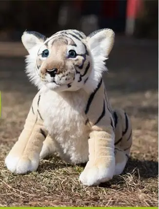 Милый плюшевый Желтый Тигр с имитацией сидящего тигра кукла на день рождения