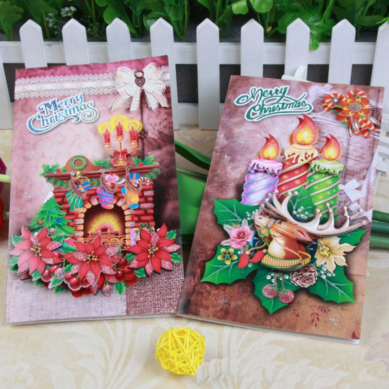 8 шт./лот бумажные складные поздравительные открытки Детская мультяшная