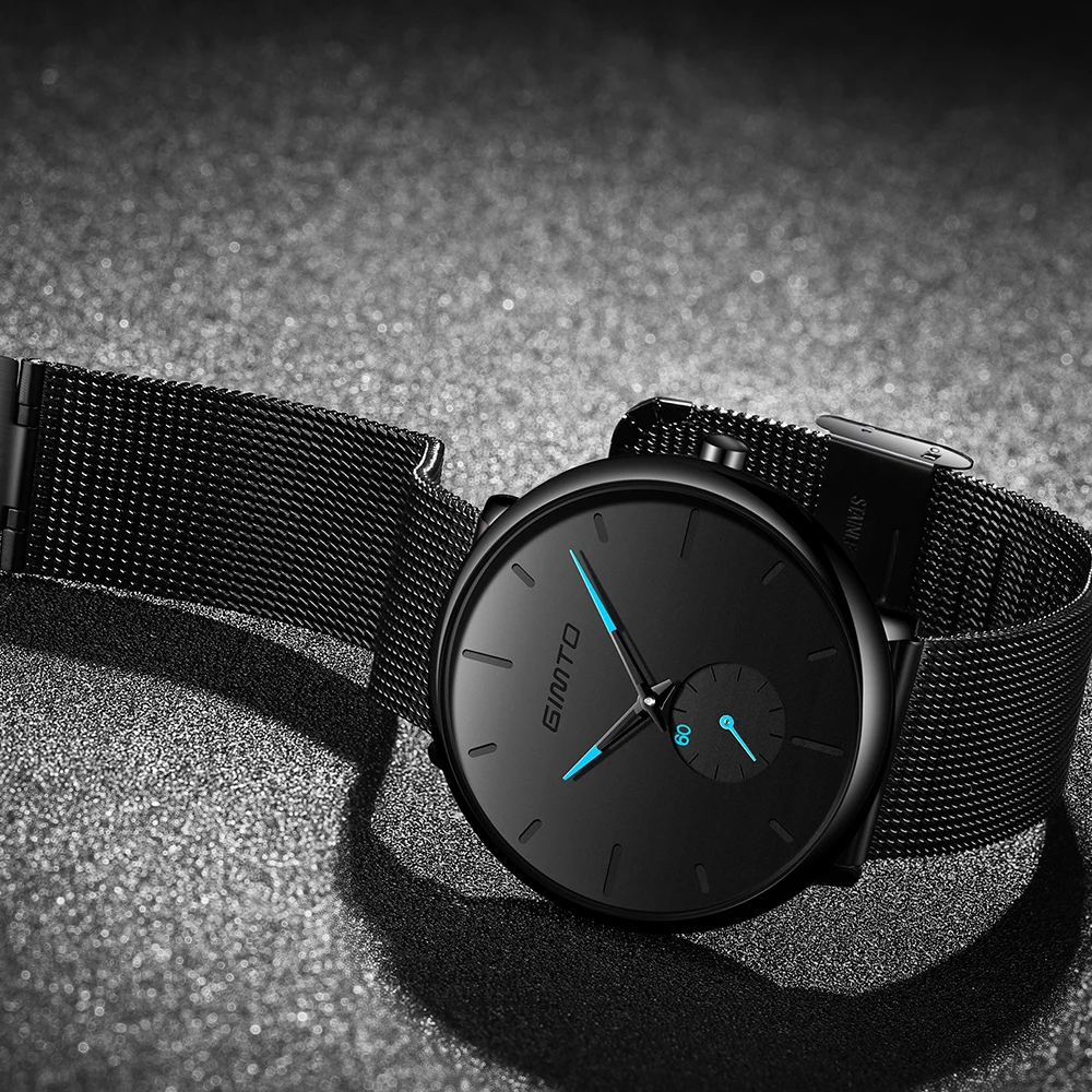 

GIMTO Fashion Mens Watches Top Brand Luxury Quartz Watch Men Casual Slim Mesh Steel Waterproof Sport Watch Relogio Masculino