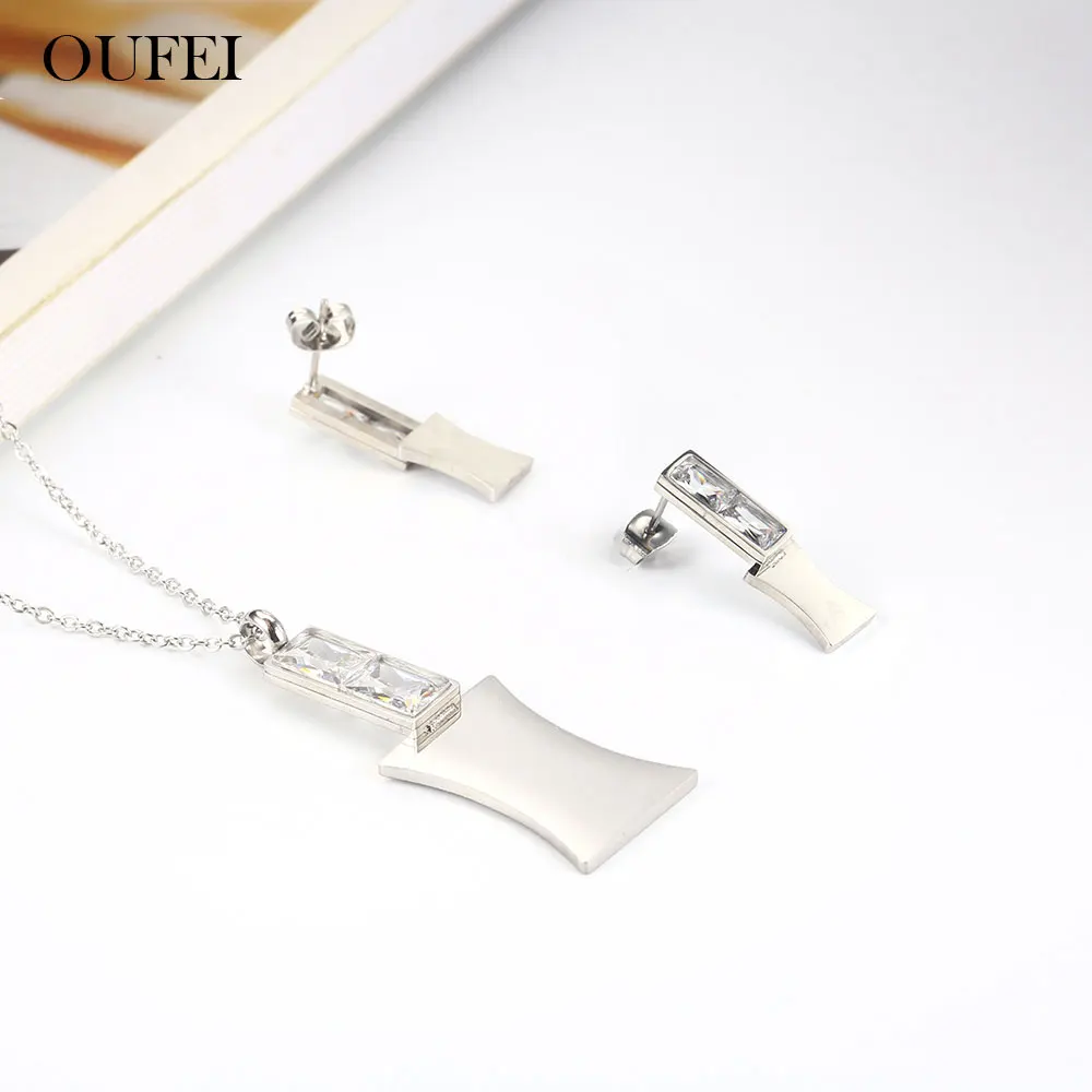 Ювелирные изделия OUFEI из нержавеющей стали модные женские серьги и ожерелья 2019