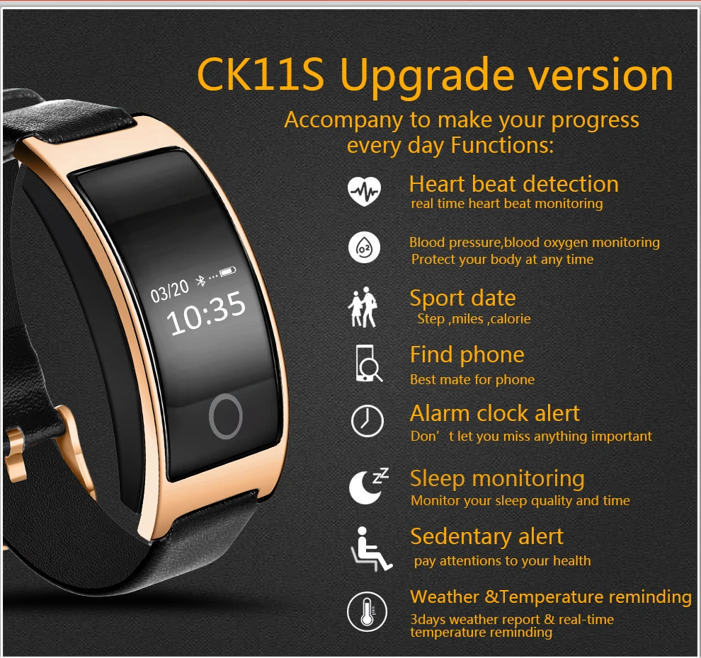 CK11S комплексное обновление сердечного ритма кровяное давление Смарт часы