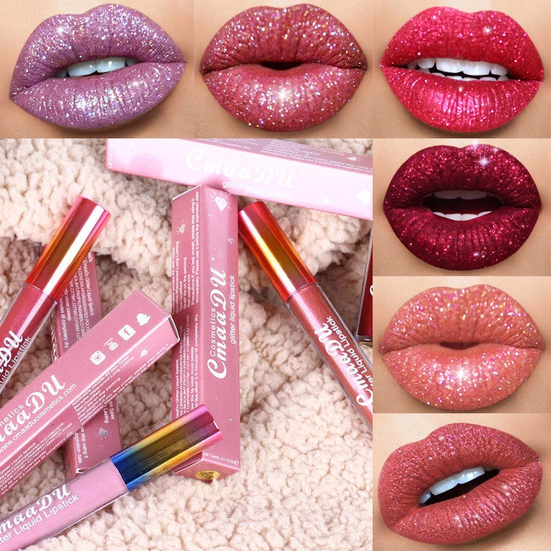 Матовая блестящая жидкая помада для макияжа хамелеон Золотой металлический