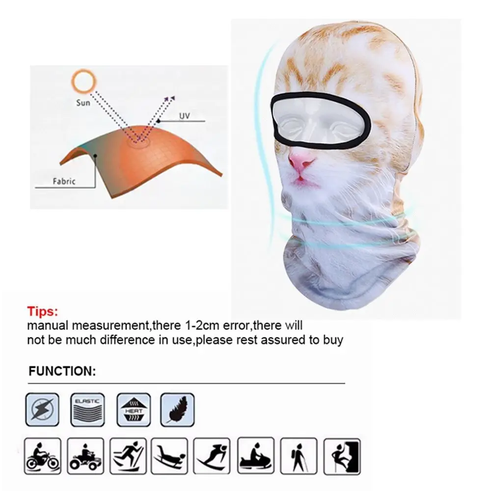 2019 Велосипед Сноуборд вечерние Skullies Beanie шлем 3D кошка собака животное Полный лица