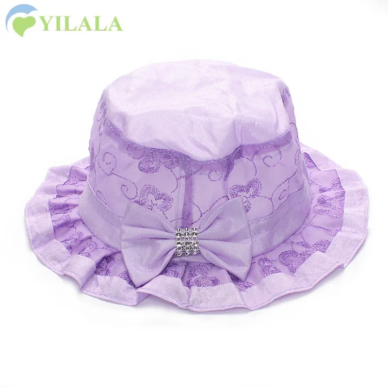 Милая шляпа с бантом для маленьких девочек Панама летняя солнцезащитная Кепка