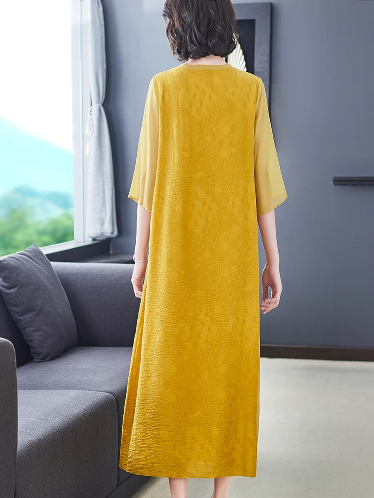 Лето 100% шелковое платье для женщин в африканском стиле Одежда 2021 винтажном