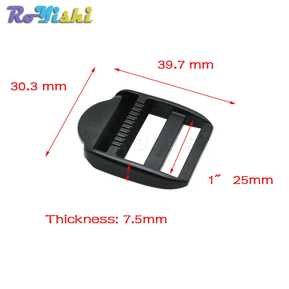 Webbing Size 25mm 1 шт лестница замок слайдер пластиковые пряжки лямки рюкзака сетка черный - Цвет: Webbing Size 25mm