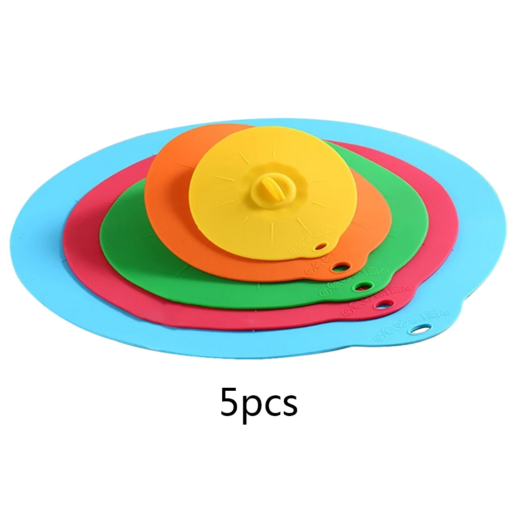 5 шт. многоразовые силиконовые Эластичные крышки универсальная крышка для