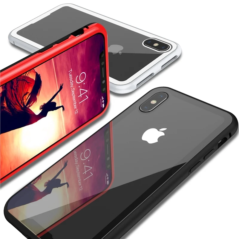 2 в 1 чехол для телефона Iphone 7 plus с полным покрытием 360 прозрачный магнитный