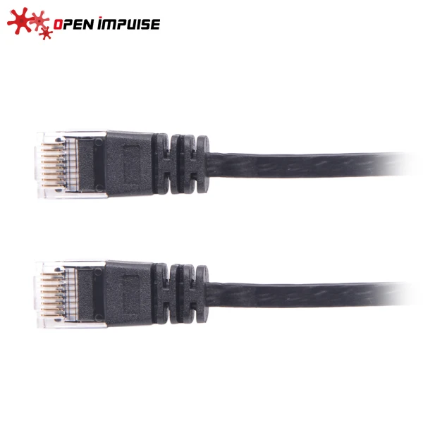Open Impulse 1M/3.3FT Ultra Slim Flat CAT6 UTP Ethernet Patch Cable Black Color | Игрушки и хобби