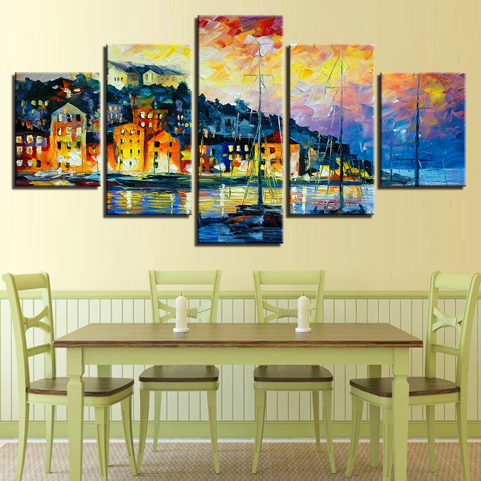 5 шт. декоративные настенные картины Венеция|abstract poster|painting modern5 piece wall art |