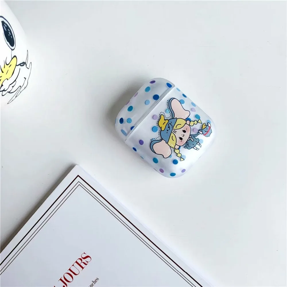 Чехол для наушников для Airpods, чехол, роскошный, скраб, Дамбо, цветок, любовь, Жесткий Чехол для наушников, защитный чехол, аксессуары для Apple Airpods