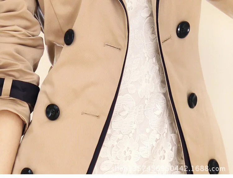 HanOrange двубортный новый хит цветной пояс Женская ветровка Женский Длинный плащ