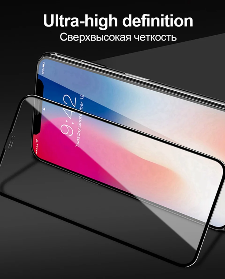 6D Защитное стекло для iphone 11 Pro XS Max полное покрытие защита экрана iphone 7 3D закаленное стекло для iphone 8X6 6s 7 Plus XR