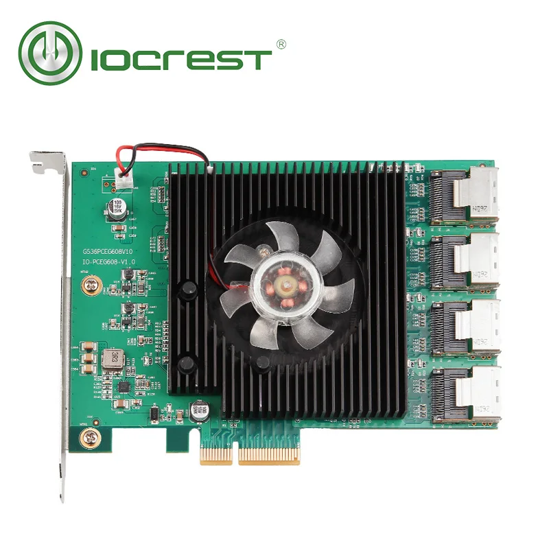 IOCREST 16 портов SATA 6G PCI Экспресс контроллер карты Marvell 88SE9215 чипсет PCIe на III 3 0 с