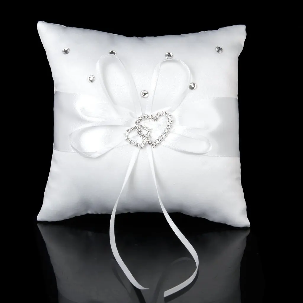 

2 pcs White Flower Girl Basket Crystal Rhinestones Decor and 1 pcs