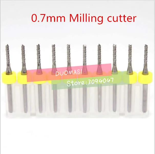Free Shipping 10pcs 3.175*0.7mm Carbide End Milling Engraving Edge Cutter Drill Router Bits for CNC/PCB Machine Woodworking