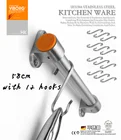 Рельсовая планка 304 # SS 58 см с 12 крючками для кухонная утварь-гаджет, кухонные инструменты, посуда, ложки, ножа, кастрюли, подвесной держатель, крючок