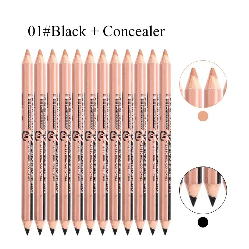 Menow Brand 12PCS Concealer+eyebrow Pencil 2 in 1 Makeup Two-head Pencils Professional Concealers Face Powder P09015 - Цвет: 1Eyebrow and Conceal