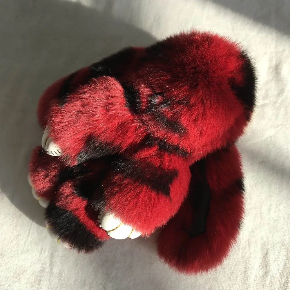 Magicfur Red Dot Настоящий мех кролика мяч с кроликом мягкая одежда принтом милой Куклы