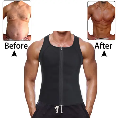2019 New Men's Sweat Vest Body Shaper Shirt Thermo Slimming Sauna Suit Weight Loss Black Shapewear Ultra Neoprene Waist Trainer | Женская