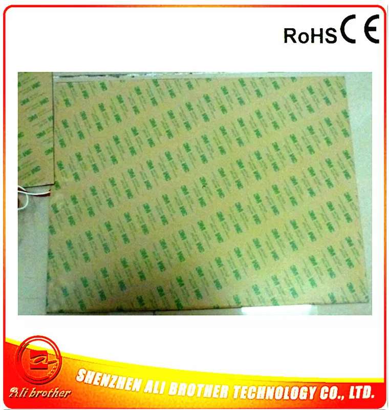 200-250C 1000w 300*400*1.5mm Silicone Heater 110V adhesive 1 face 4mm hole in center 1000mm lead come out from short side | Дом и сад