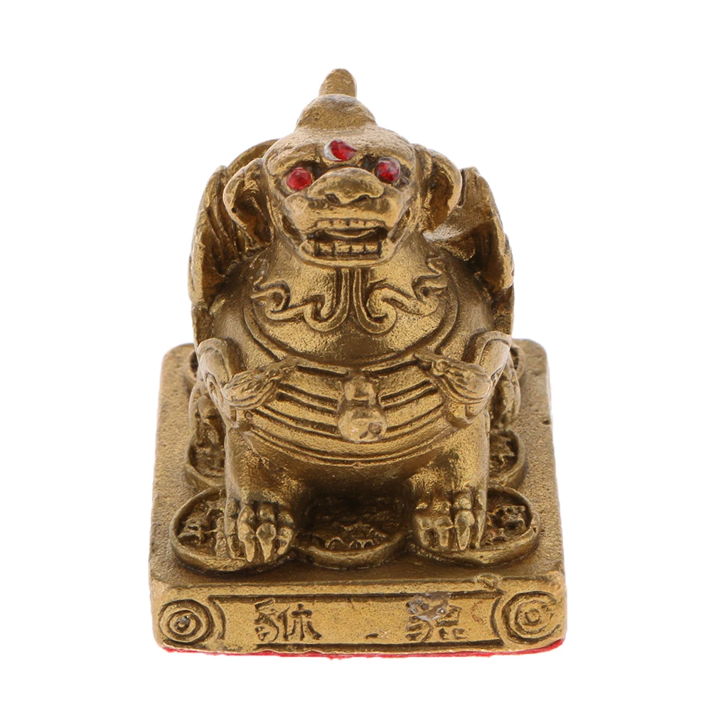 

MagiDeal Chiense Copper Vintage Feng Shui Lucky Pi Xiu Brave Troops Statue