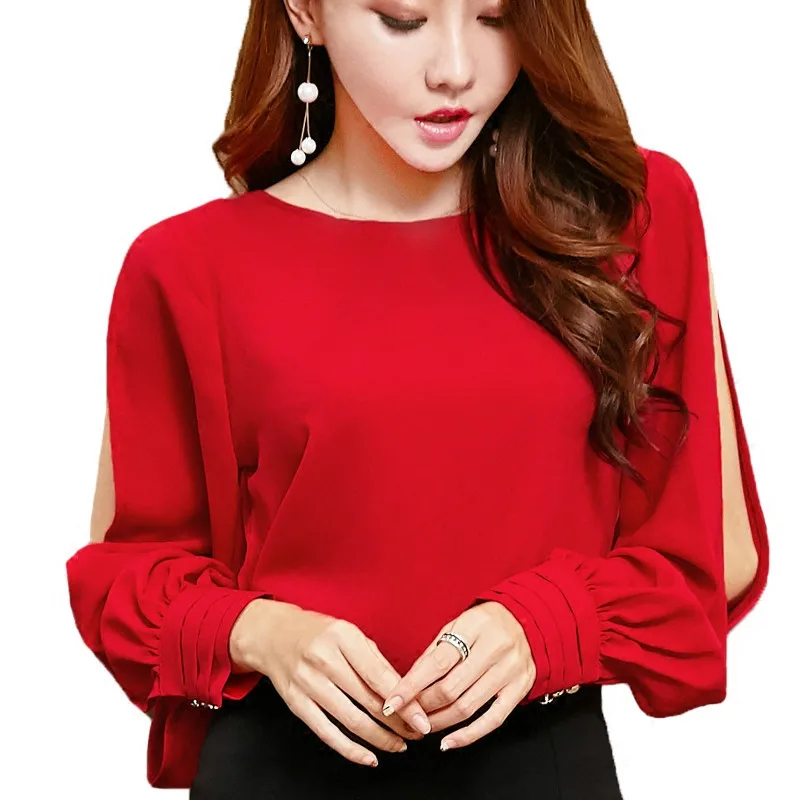 

fashion woman blouses 2018 long sleeve chiffon women blouse shirt sexy OL blouse ladies tops blusas feminine blouses