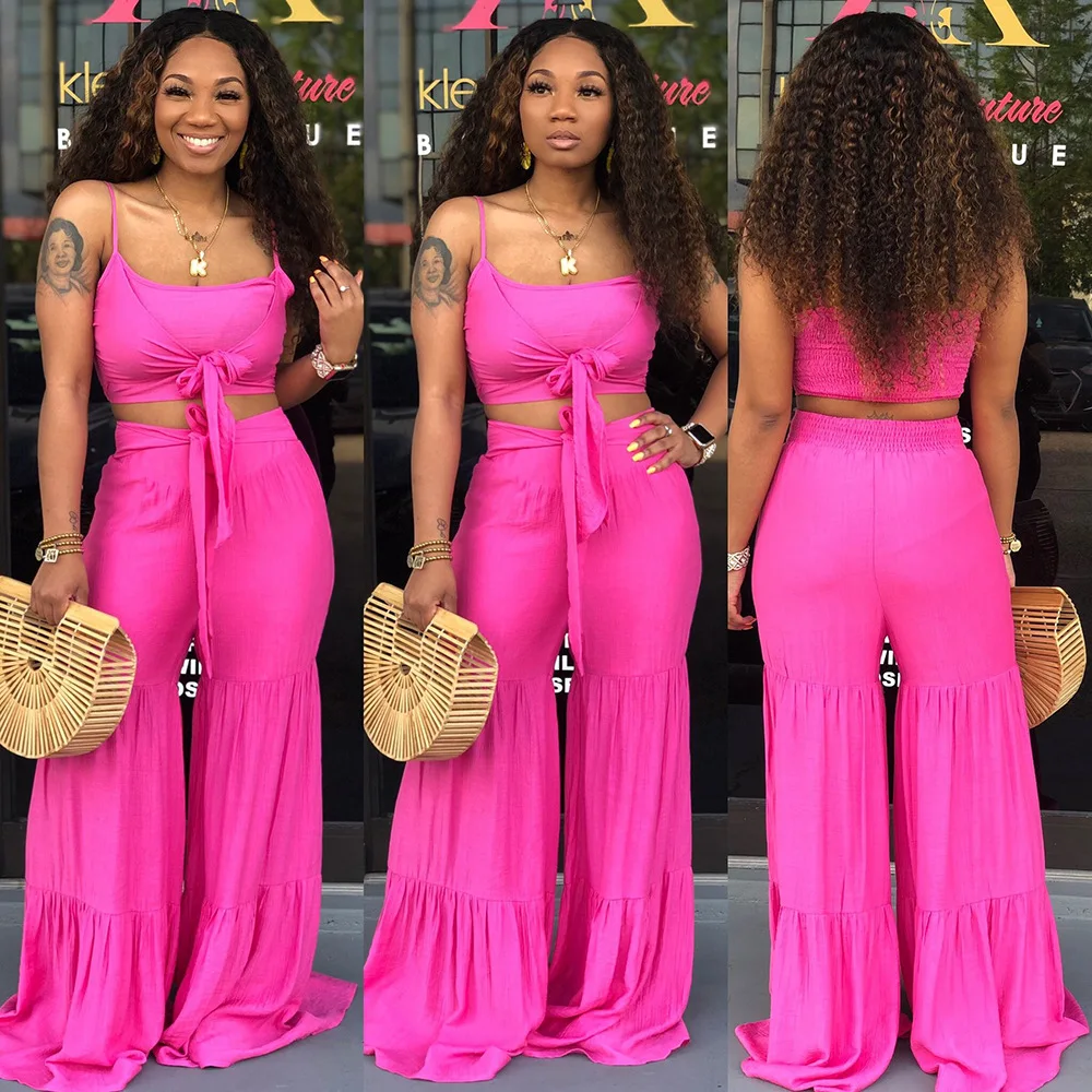 Женский пикантный летний комплект из 2 предметов однотонная блузка без рукавов и