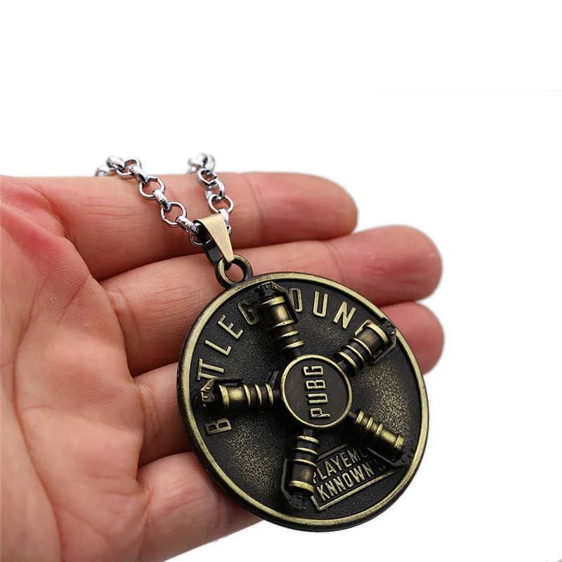 Новая игра ожерелье Pubg вращающаяся монета круглая звеньевая цепочка PUBG 3D