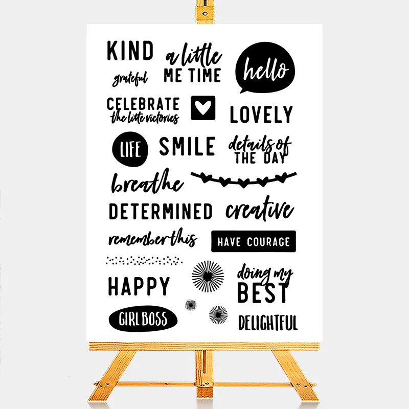 Прозрачные штампы с надписью на английском языке для скрапбукинга сделай сам |