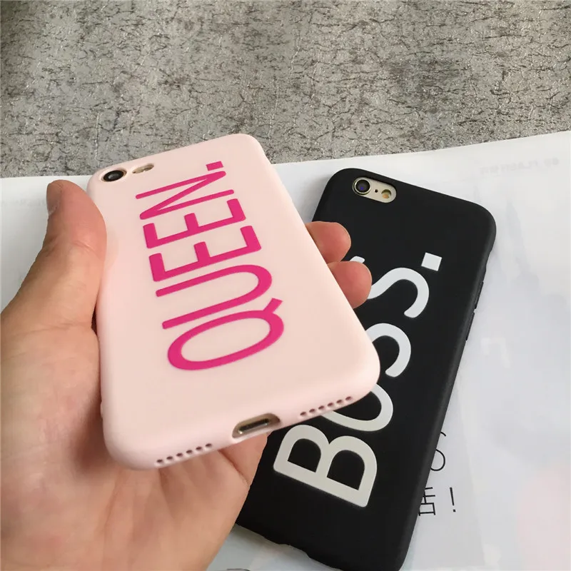 GABOOM телефон чехол для iphone 5S SE 6 S 7 8 плюс письма королева и BOSS пары X тонкий мягкий
