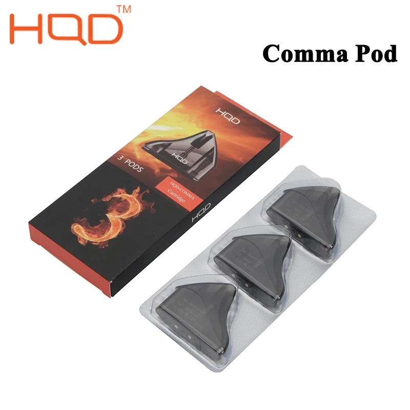 3 шт./лот оригинальный HQD Comma Pod картридж 2 мл распылитель подходит для электронной