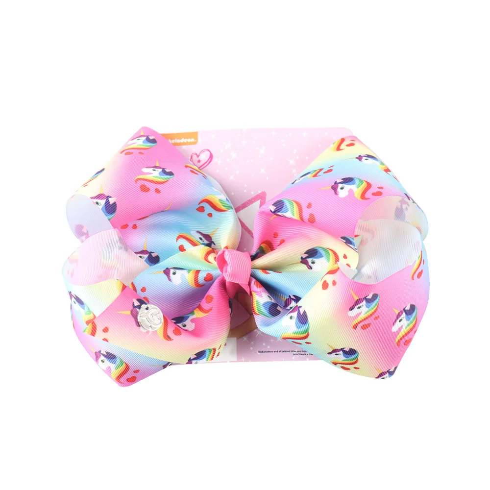 17 " Большой фирма JOJO Bow W заколки для волос для девочек Дети ручной металлических воздушных шаров с принтом с бантом из ленты Джамбо бант для волос аксессуары для волос - Цвет: 17