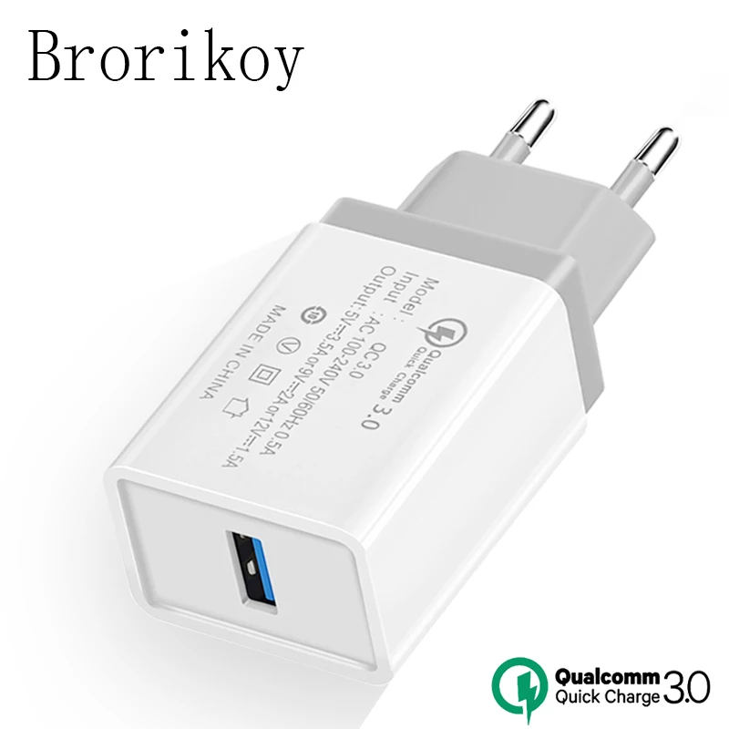 Сетевое зарядное устройство с USB портом для быстрой зарядки iPhone X Samsung S8 S9 адаптер