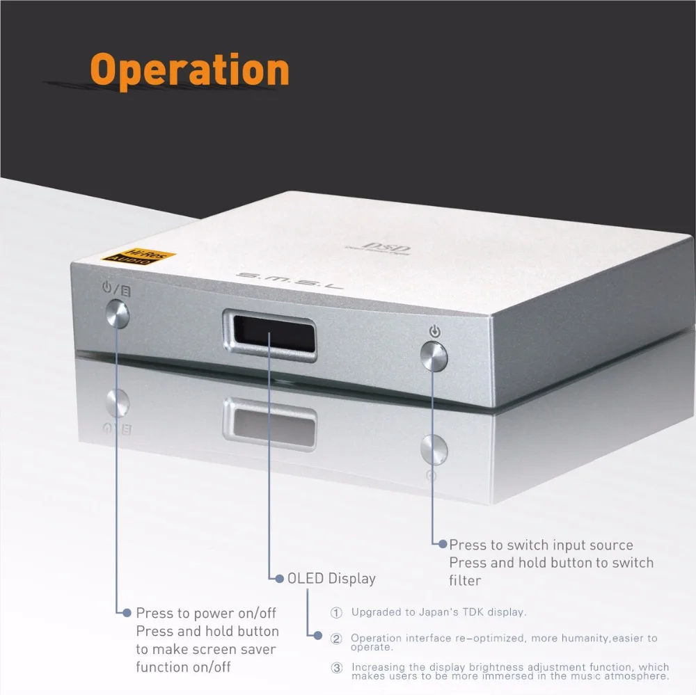 SMSL M8A родной DSD512 HIFI декодер Поддержка доп ЦАП ES9038 PCM768kHz Micro USB усилитель оптический коаксиальный Вход RCA Выход