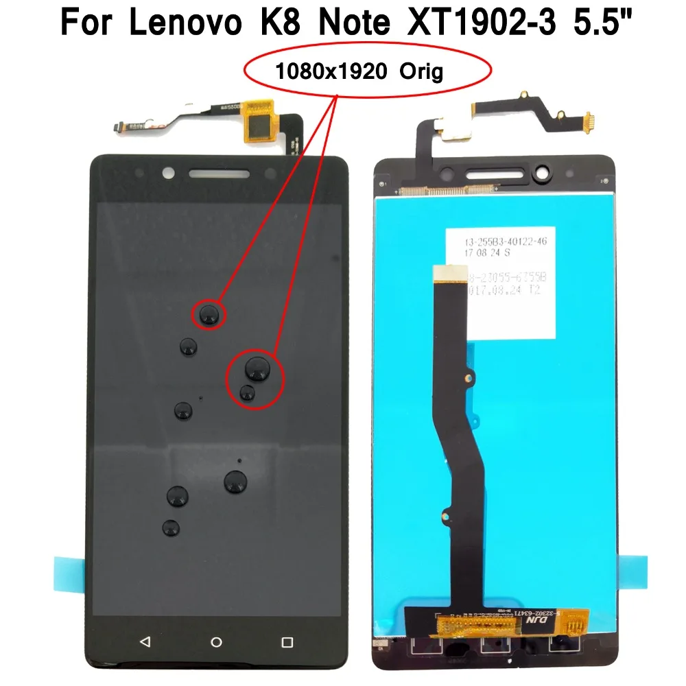 Shyueda IPS Оригинальный Новый 5 &quotдля Lenovo K8note K8 Note XT1902-3 ЖК дигитайзер в сборе Замена +