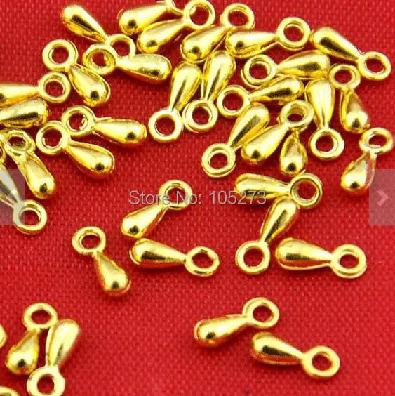 200 шт. позолоченные мини-подвески в виде капли от дождя 2 х7 мм