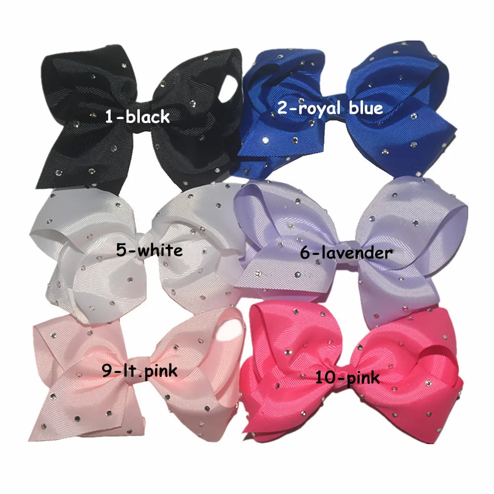 

30pcs/lot 6 inch hair bows Ribbon Hairbows For Kids Boutique Child Hair Accessories 24 colors