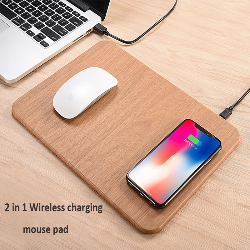 BTDCT QI Беспроводное зарядное устройство коврик для мыши кожаный материал IPhone X 10 8/8