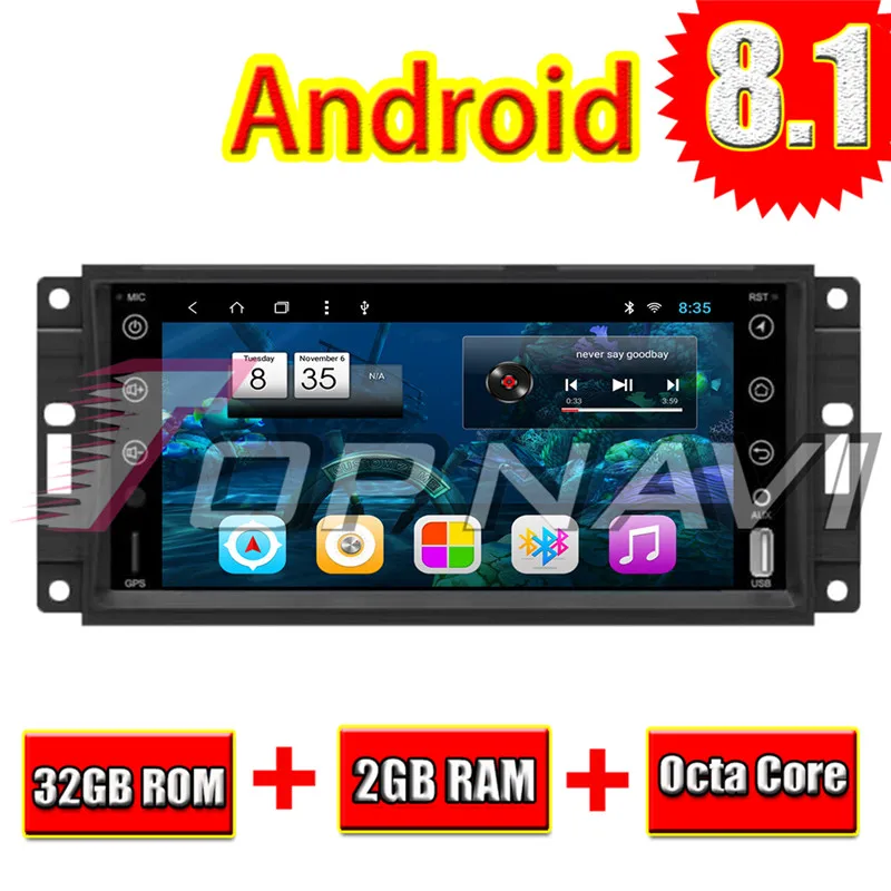 Автомобильный Радио тюнер для JEEP Универсальный 7 ''Android 8 1 Topnavi авто автомобиль