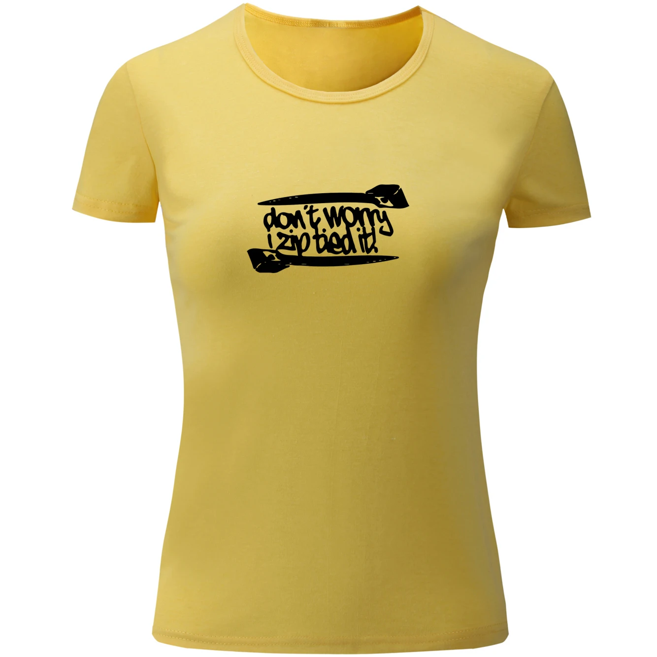 IDzn Don't Worry I Zipper/Летняя футболка с короткими рукавами и завязками на молнии