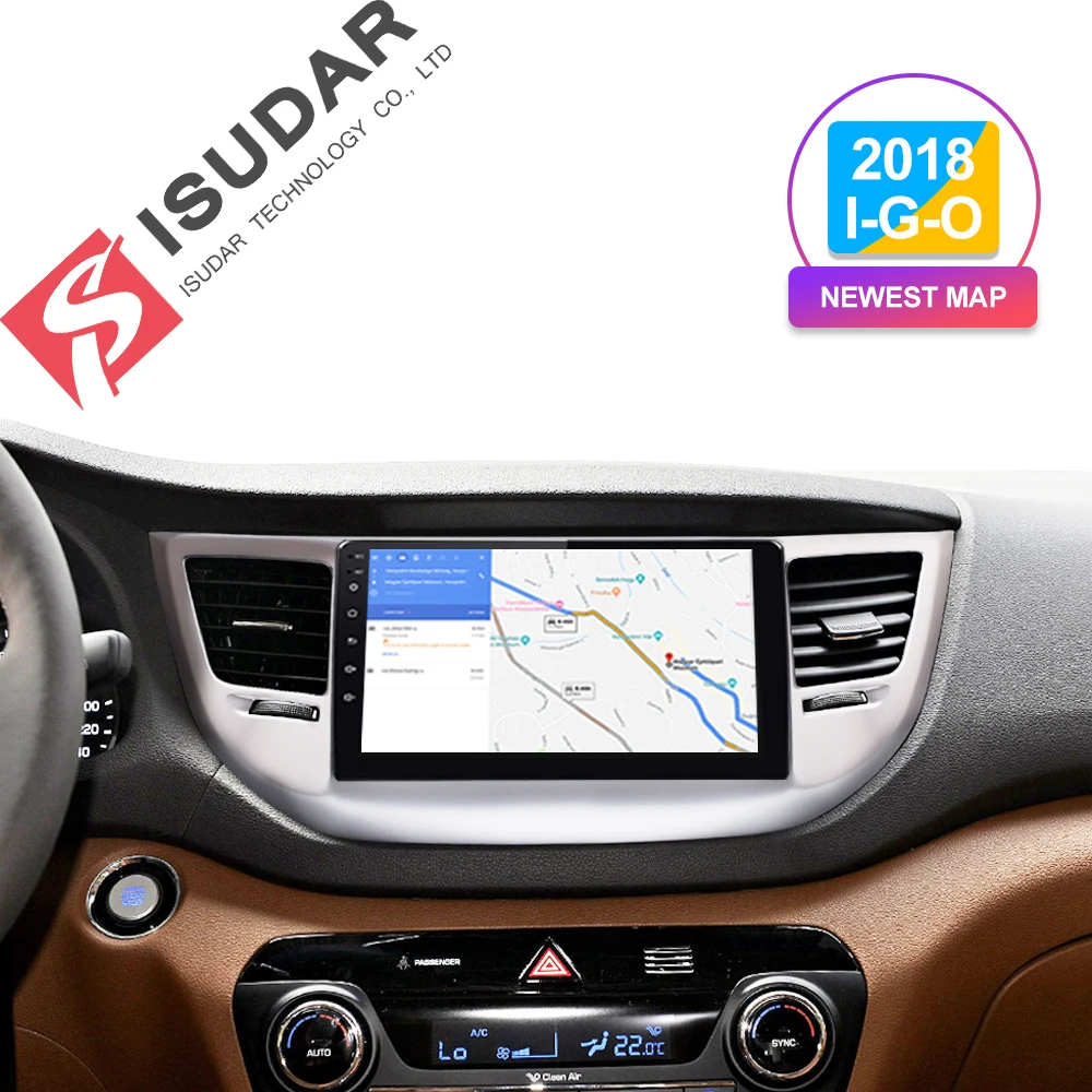 Isudar Android 9 1 Din Автомобильный мультимедийный плеер для hyundai Tucson/IX35 2016 2017