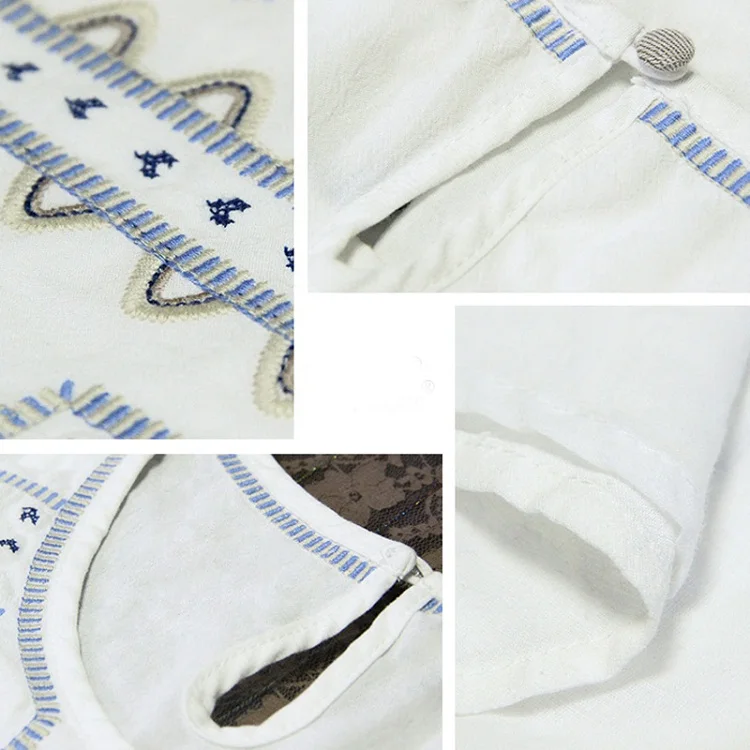 Для женщин богемный стиль Весна Ретро Повседневное хлопок белье свободные