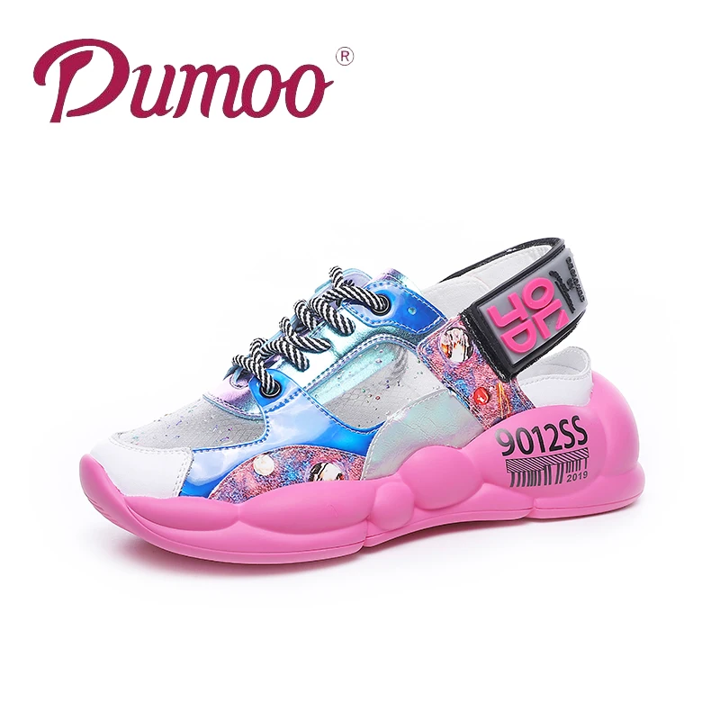 Dumoo/повседневные сандалии для девочек женские летние кроссовки chaussures femme