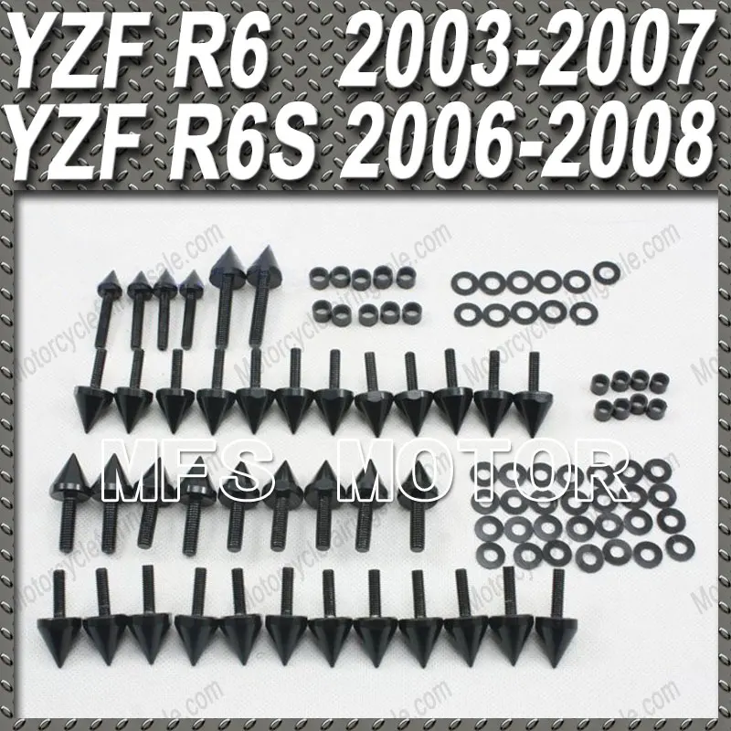 

Black For Yamaha Fairing Bolts Kit Aluminum For YZF R6 YZF R6S Motorcycle Fairing Aluminum Spike YZFR6S YZFR6