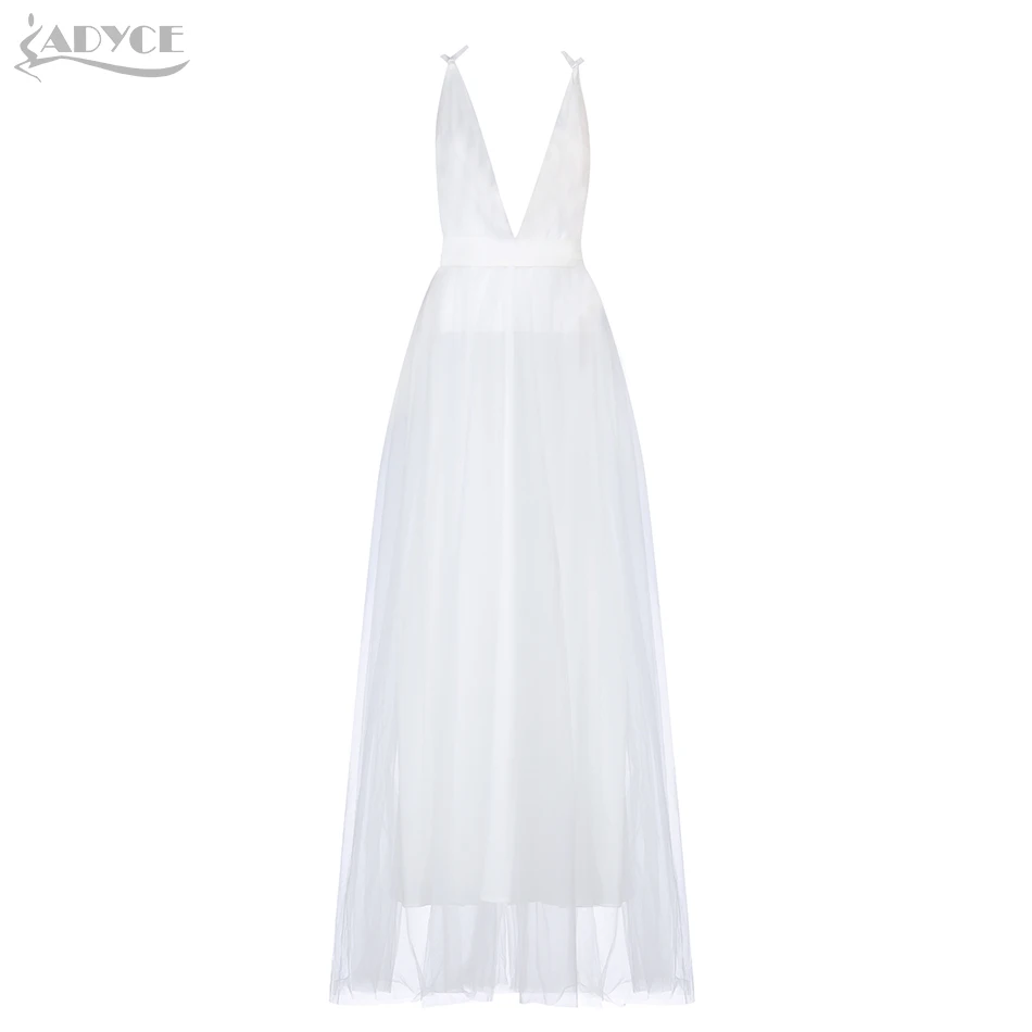 Adyce New Summer Fashion Celebrity Evening Party Dress Women Luxury Black White Lace Sexy Backless Sleeveless Club Dresses