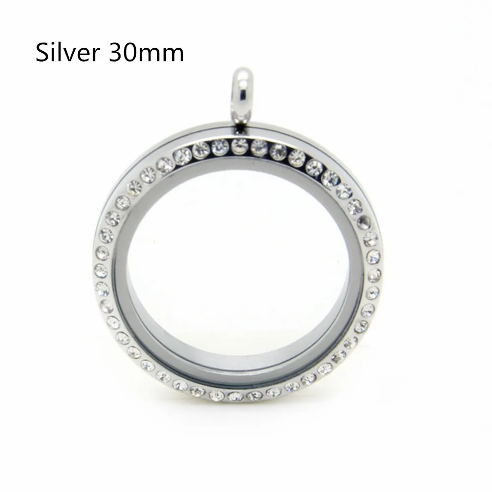 30mm 20 мм 25 мм-30 мм, 34 мм, 38 мм, Круглый плавающий медальон с украшением в виде кристаллов из нержавеющей стали крученый с эффектом памяти кулон с фото - Окраска металла: 30mm