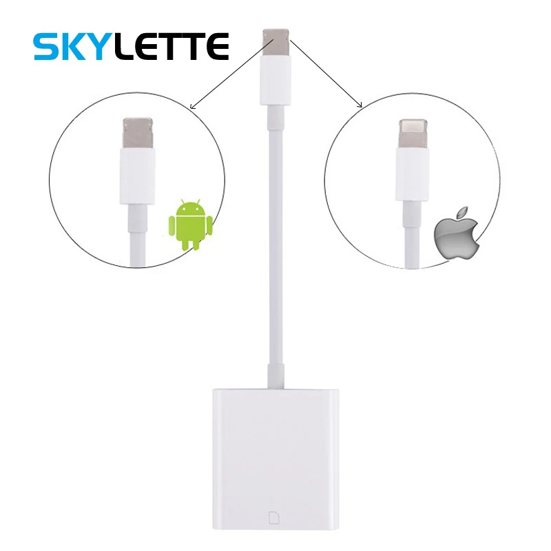 Combo SD TF Card Reader Digital Camera Kit Compatible OTG Adapter Cable For iPhone iOS 9.2-12 iPad Android Device Needn't APP |